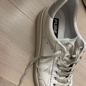 Golden Goose Purestar white with silver backs